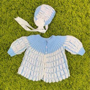 Vintage Hand Knit Baby Infant Set